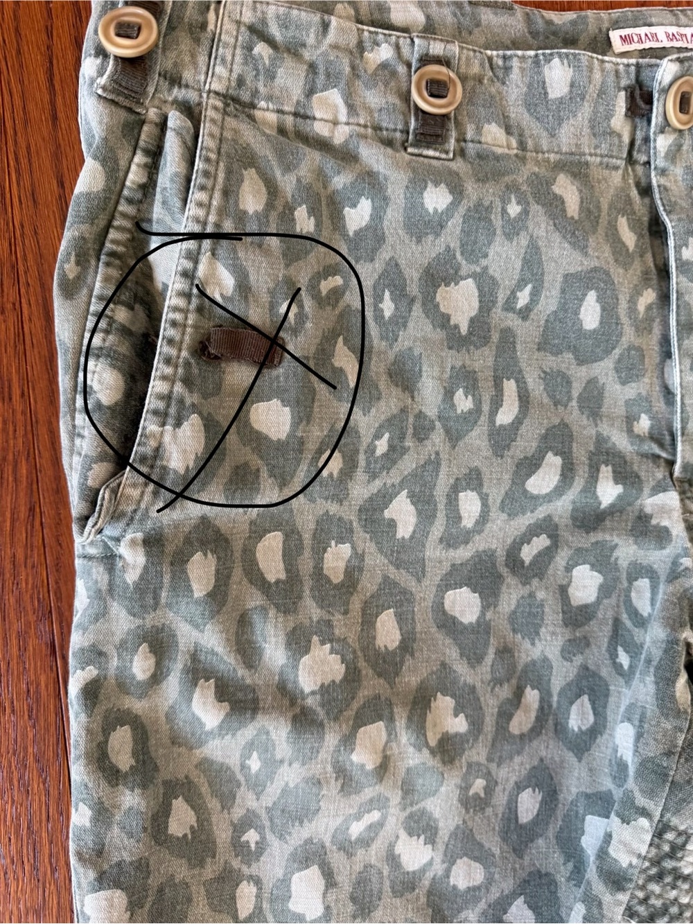 Michael Bastian Leopard Camouflage Print Shorts 36” waist size 52/ L - Picture 8 of 9